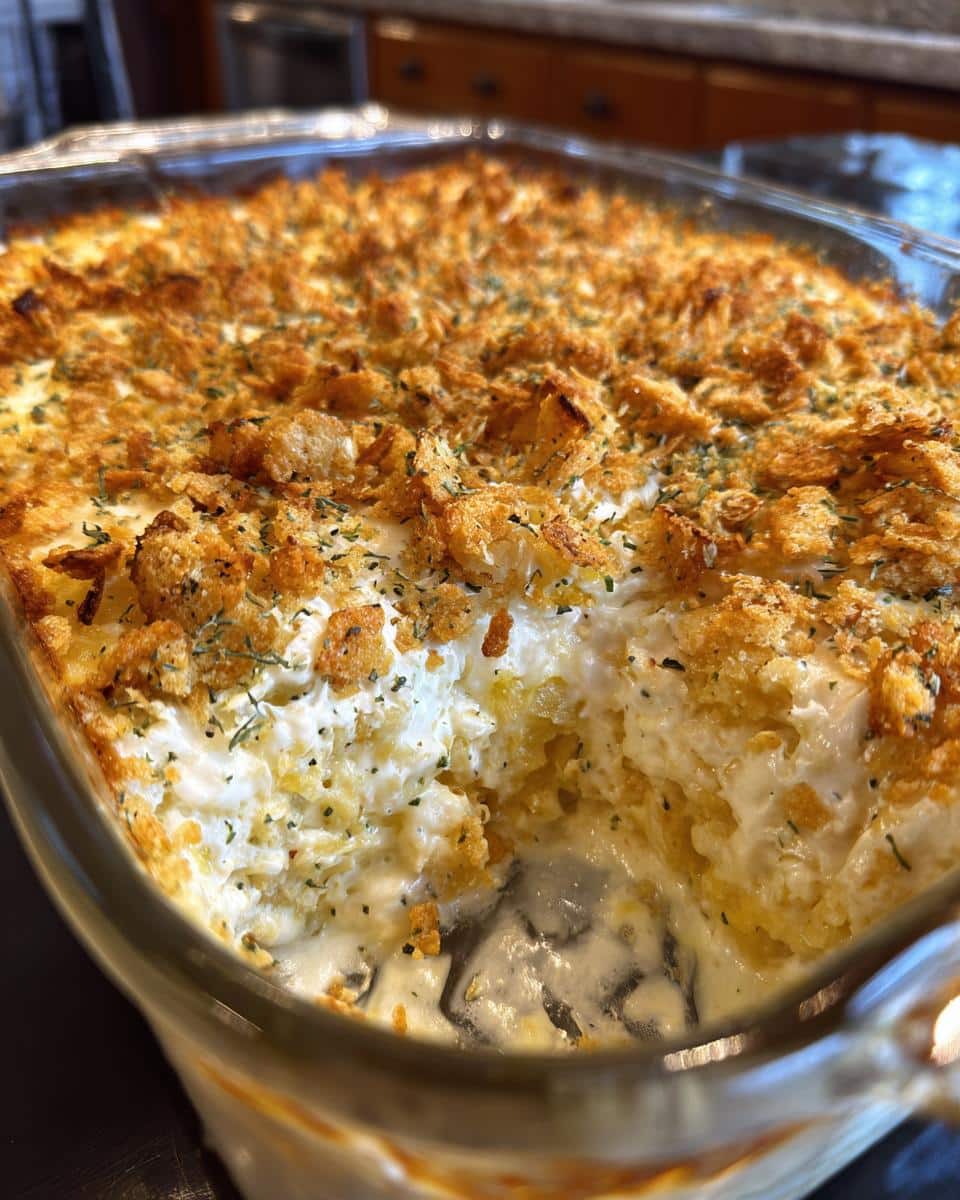 squash casserole with ritz crackers - detail 3