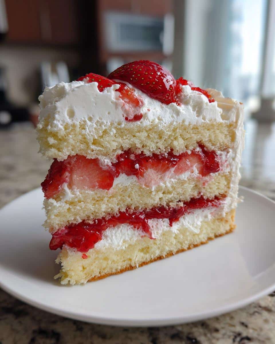 strawberry shortcake cake - detail 1