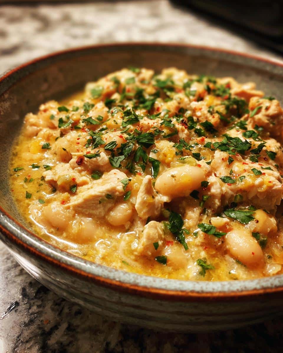 white bean chicken chili - detail 2