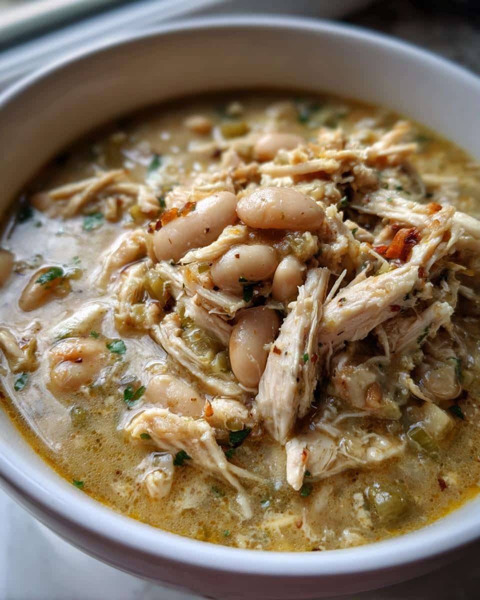 white chicken chili crockpot - detail 1