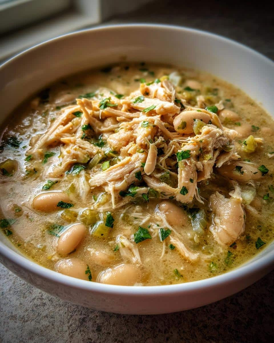 white chicken chili crockpot - detail 2