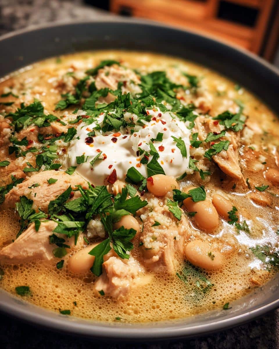 white chicken chili stove top - detail 2