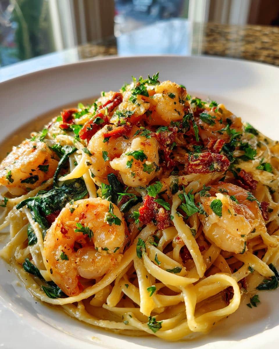 CREAMY TUSCAN SHRIMP LINGUINE - detail 3
