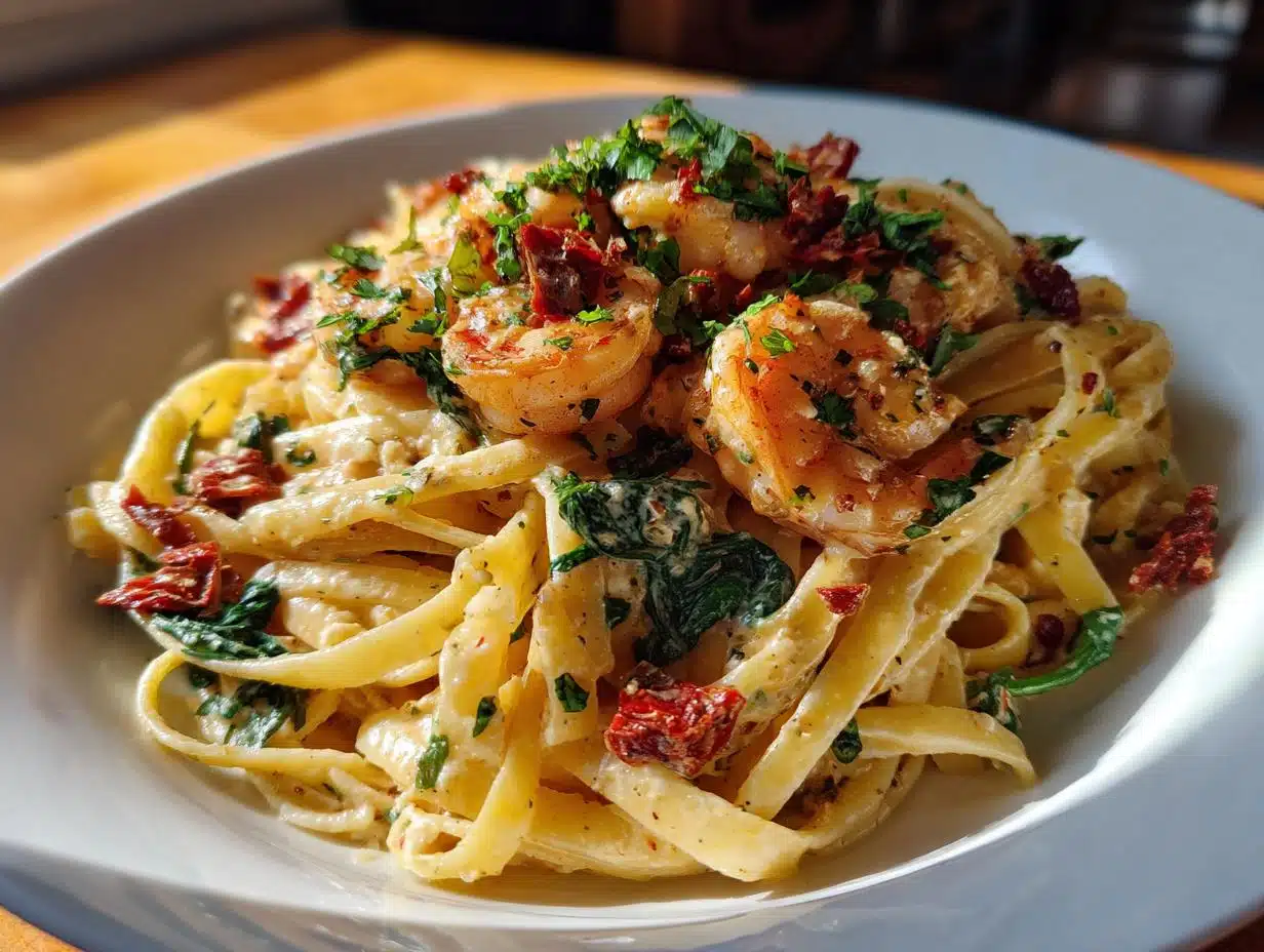 CREAMY TUSCAN SHRIMP LINGUINE