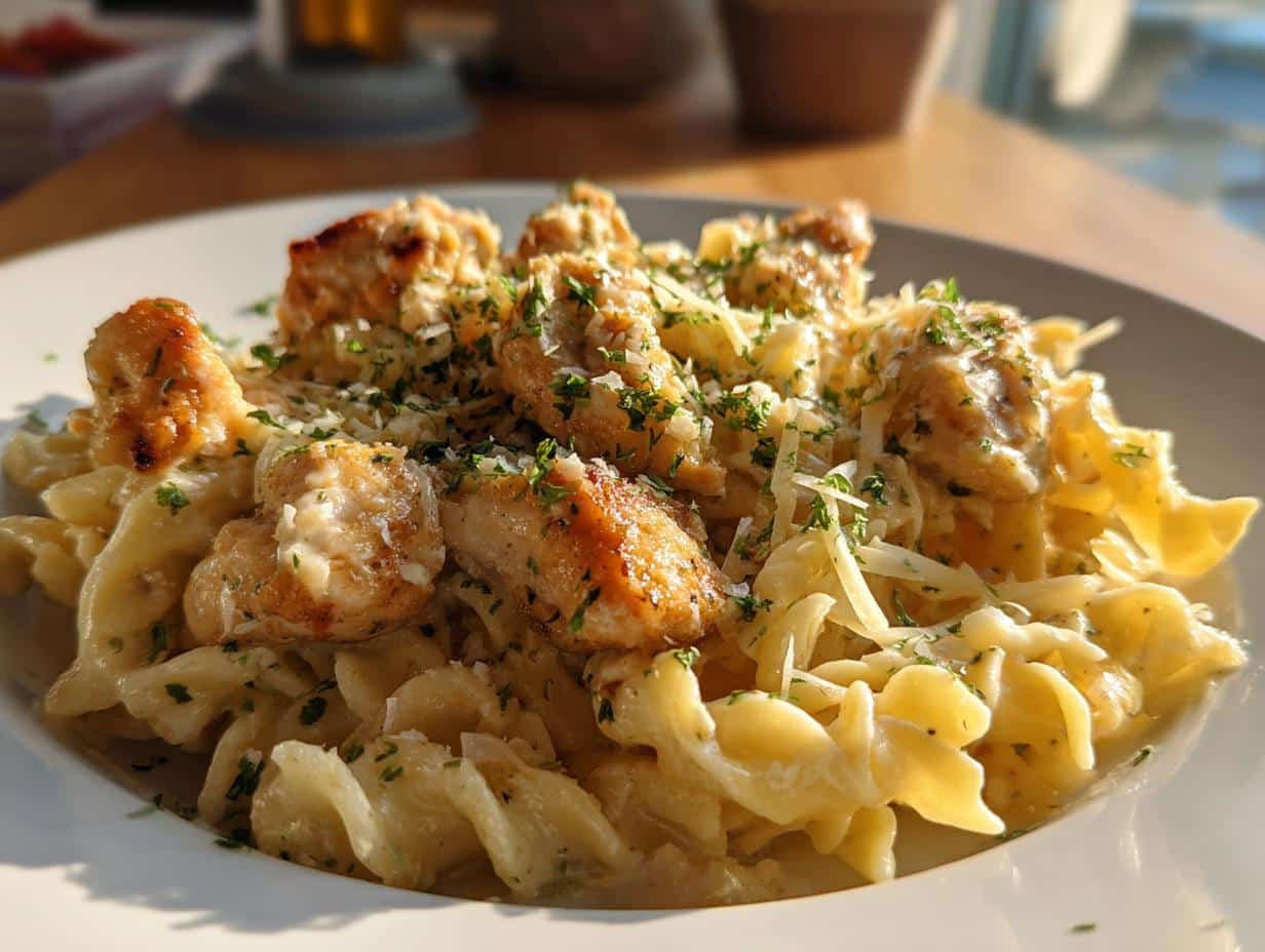 Creamy Garlic Parmesan Chicken Pasta (Easy 30-Minute Dinner!)