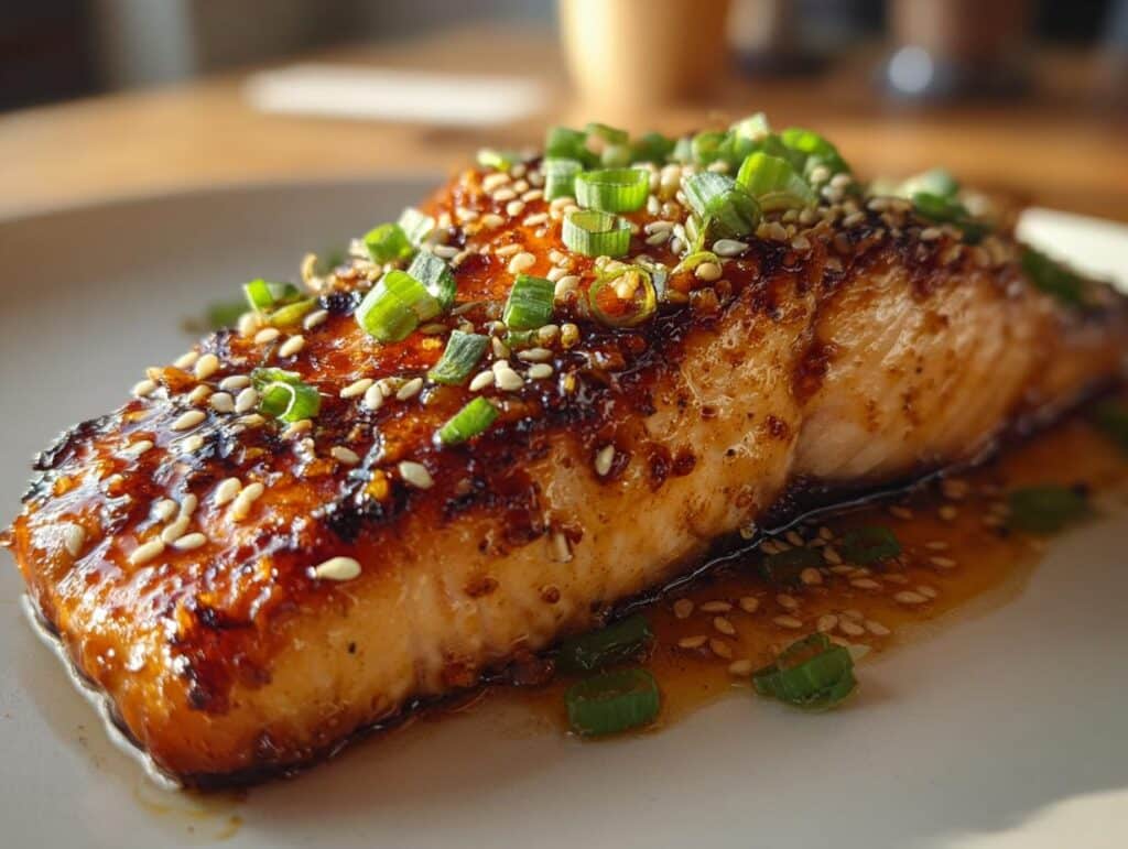 Crispy Honey Garlic Glazed Salmon