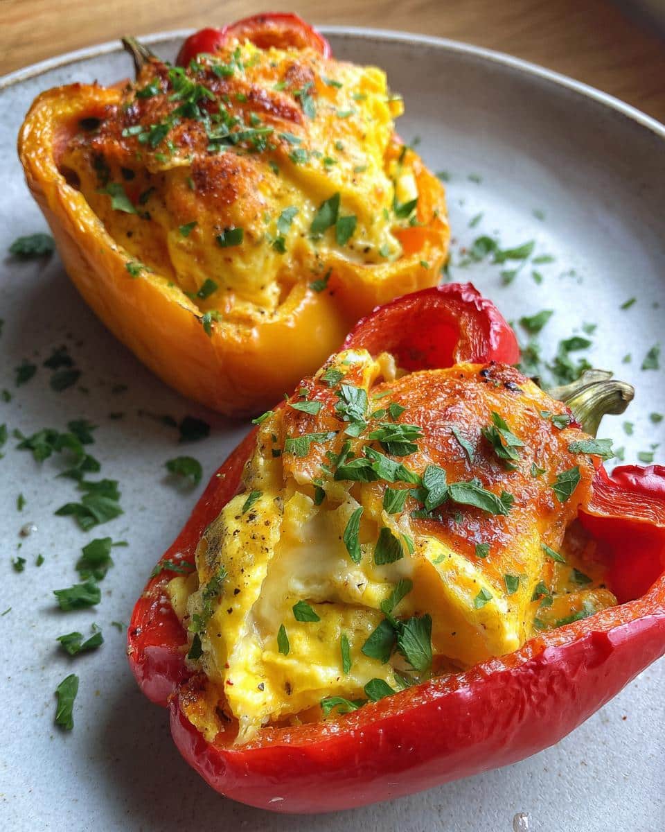 Egg & Cheese Breakfast Stuffed Peppers (Low-Carb) - detail 1