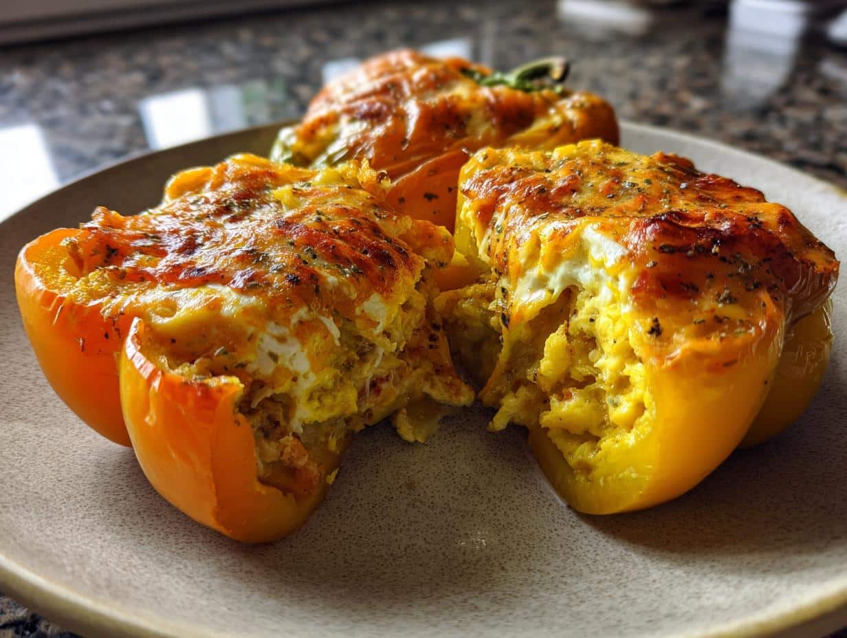 Egg & Cheese Breakfast Stuffed Peppers (Low-Carb)