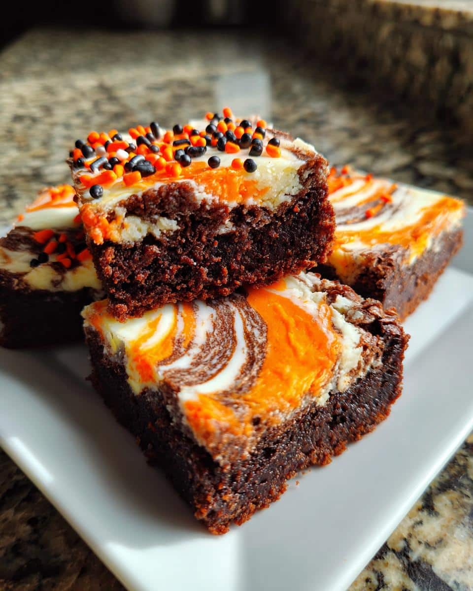 Halloween Brownies with Cream Cheese Swirl Recipe - detail 2