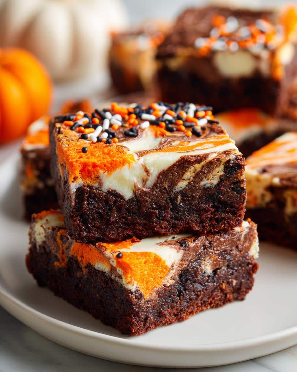 Halloween Brownies with Cream Cheese Swirl Recipe - detail 3