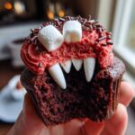 Halloween Vampire Bite Cupcakes