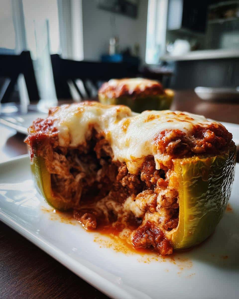 Lasagna-Stuffed Bell Peppers with Ricotta & Marinara - detail 1