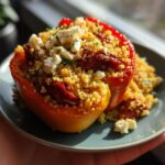 Mediterranean Couscous Stuffed Peppers with Feta