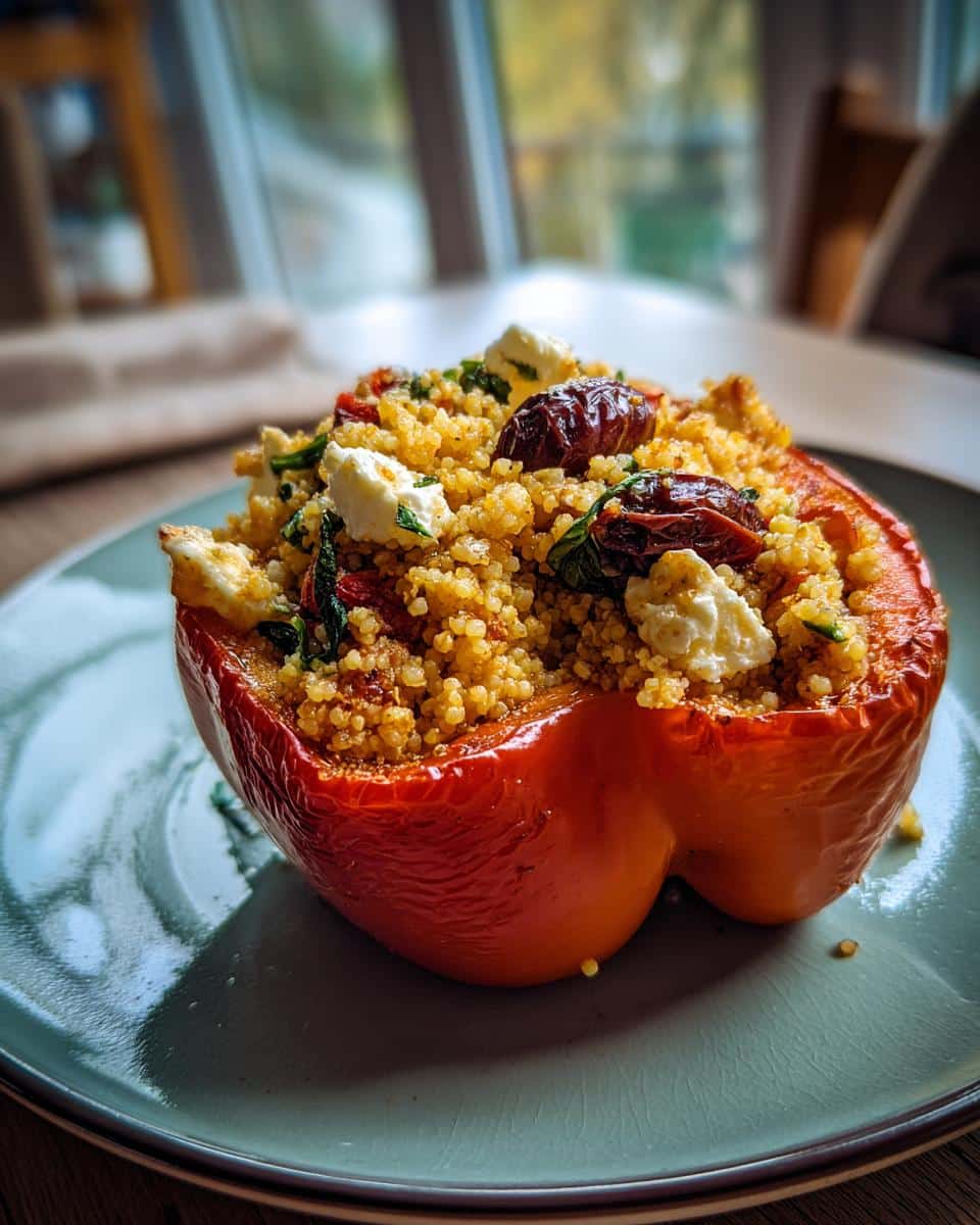Mediterranean Couscous Stuffed Peppers with Feta - detail 2