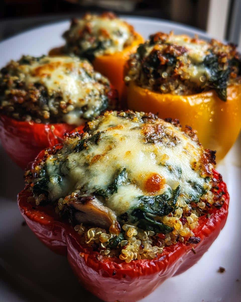 Mushroom & Spinach Stuffed Peppers - detail 1