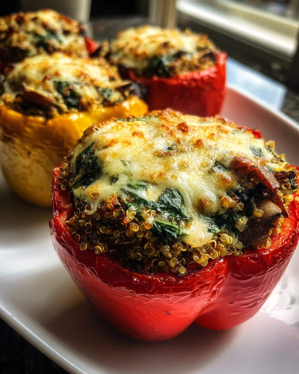 Mushroom & Spinach Stuffed Peppers - detail 2