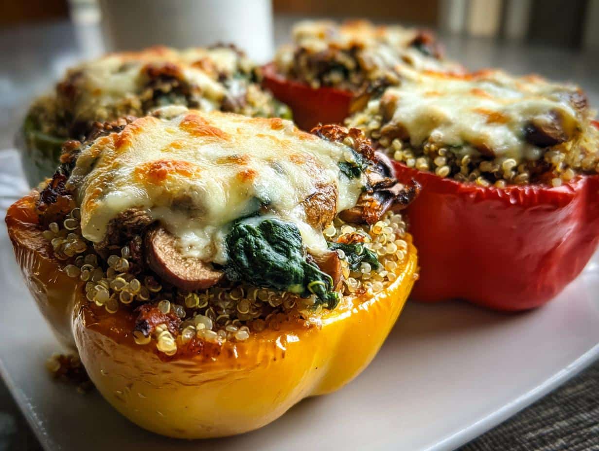 Mushroom & Spinach Stuffed Peppers