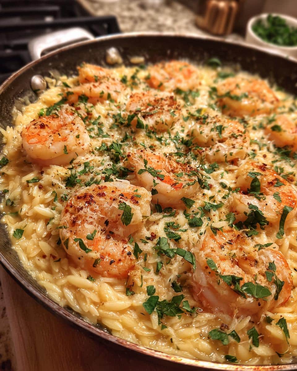 One Pan Parmesan Orzo with Shrimp - detail 1