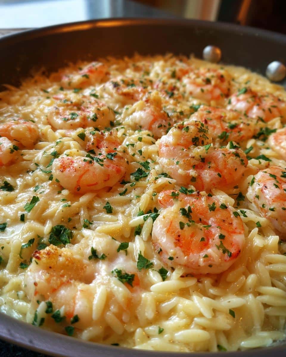 One Pan Parmesan Orzo with Shrimp - detail 3