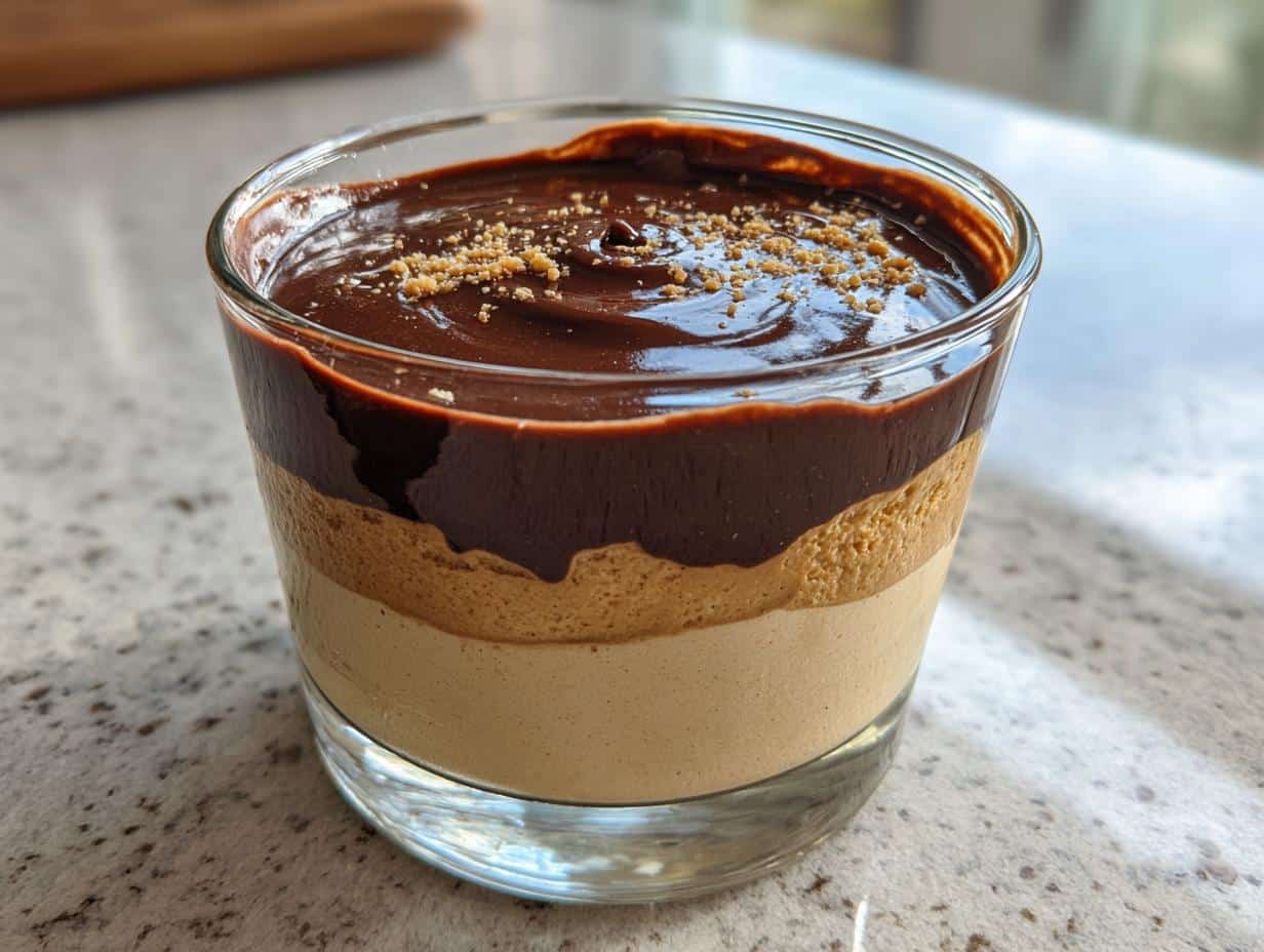 Peanut Butter Mousse with Chocolate Ganache