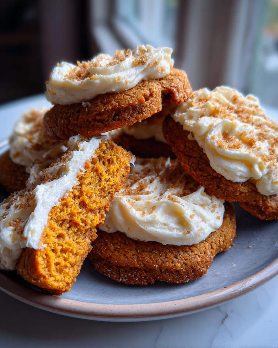 Pumpkin Sugar Cookies with Cream Cheese Frosting - detail 1