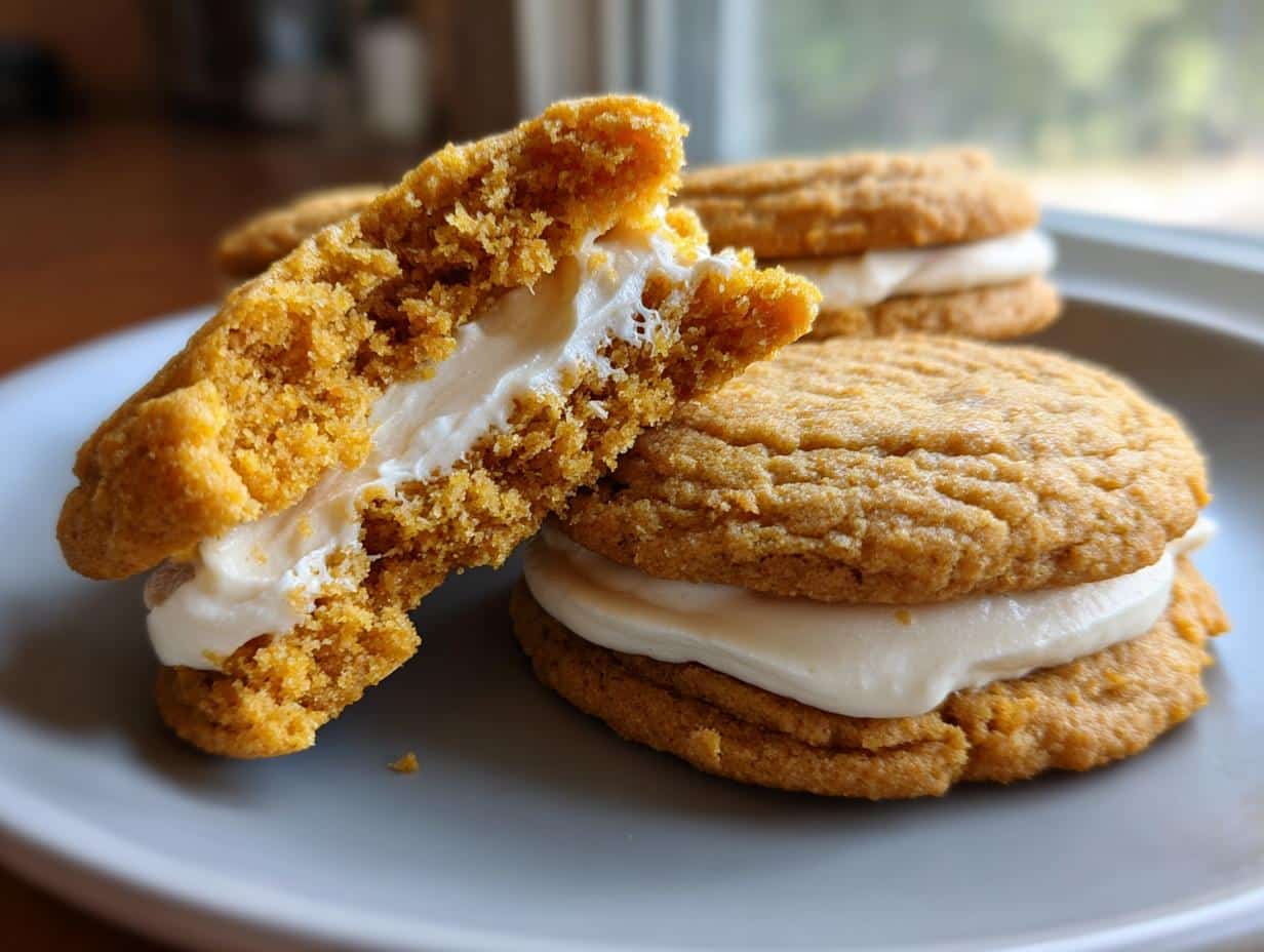 Pumpkin Sugar Cookies with Cream Cheese Frosting