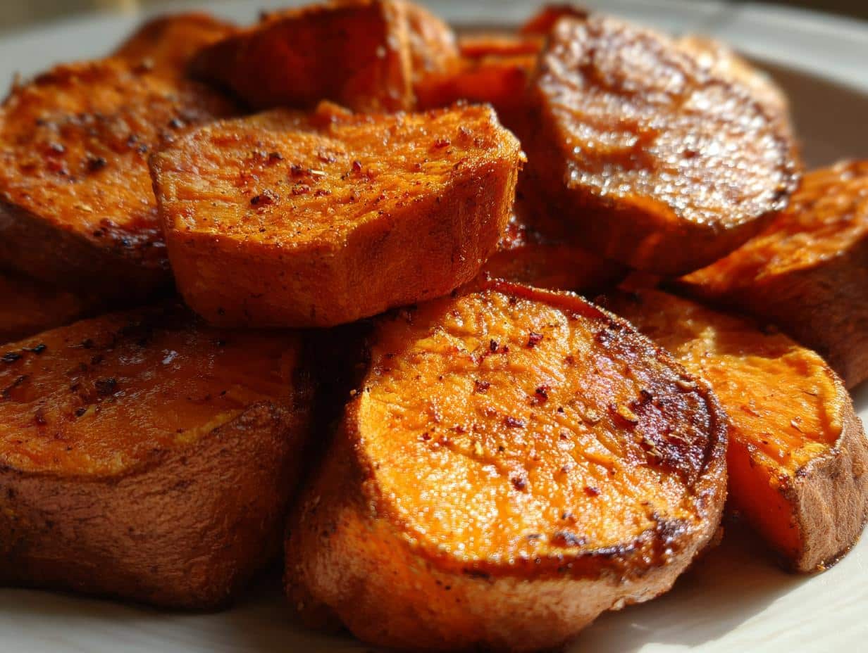 Roasted Sweet Potatoes with Cinnamon & Honey