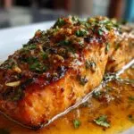 Salmon with Garlic Lemon Butter Sauce
