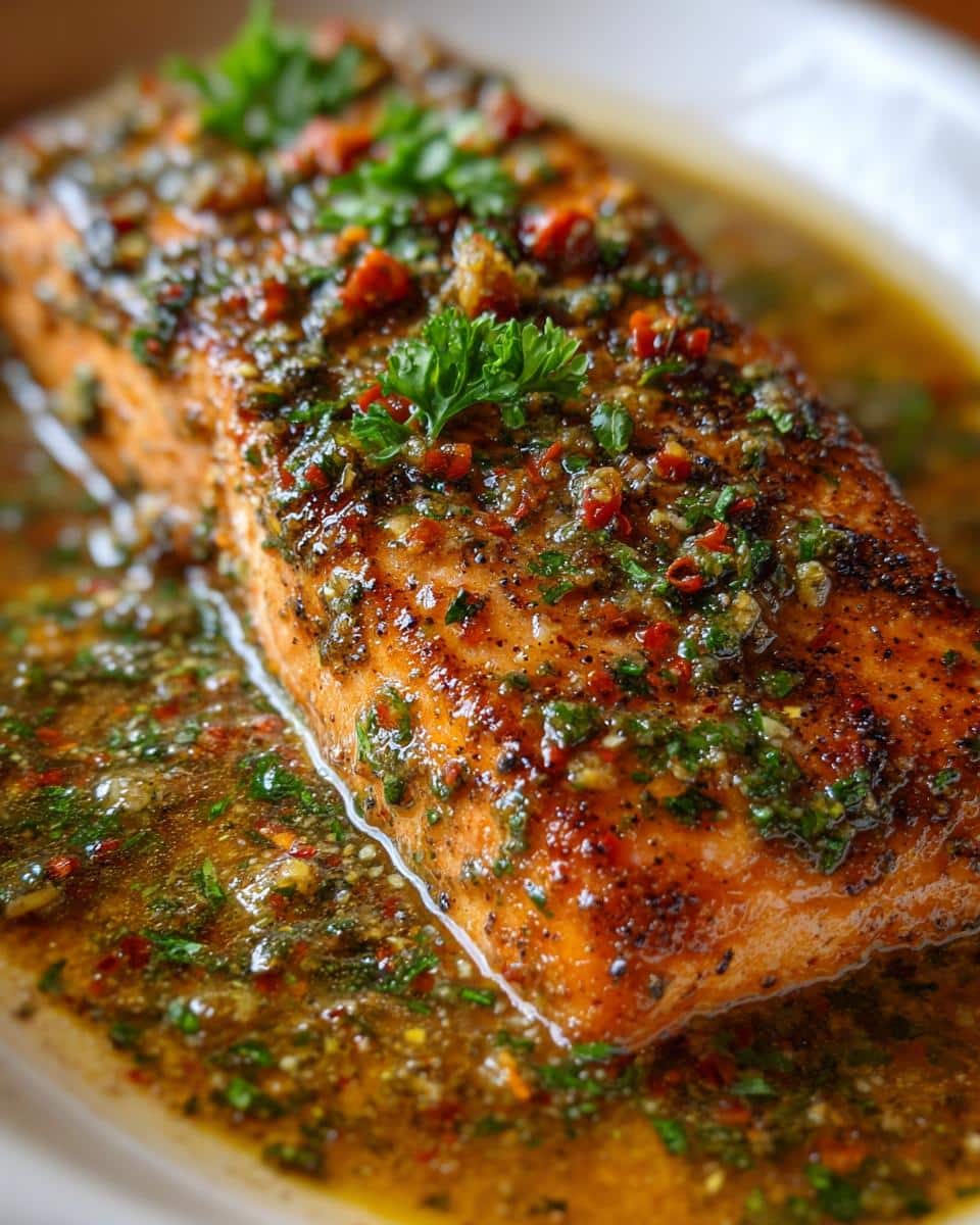 Salmon with Garlic Lemon Butter Sauce - detail 3