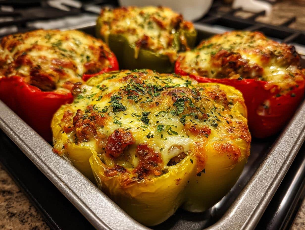 Sausage & Cheese Stuffed Bell Peppers