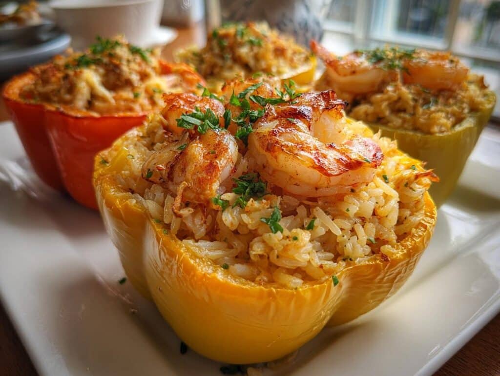 Seafood Stuffed Bell Peppers (Shrimp & Crab Mix)