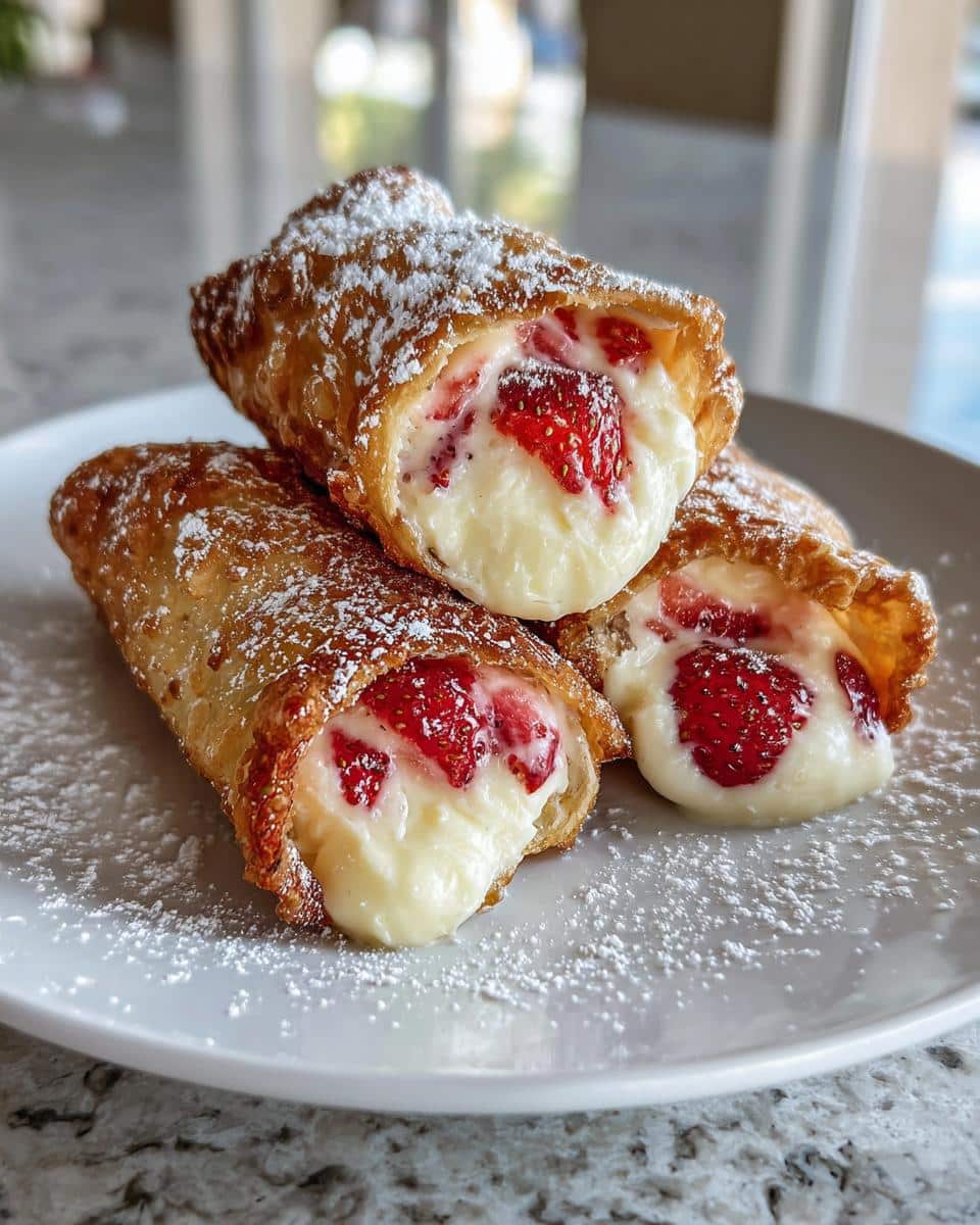 Strawberry Cheesecake Stuffed Eggrolls - detail 1