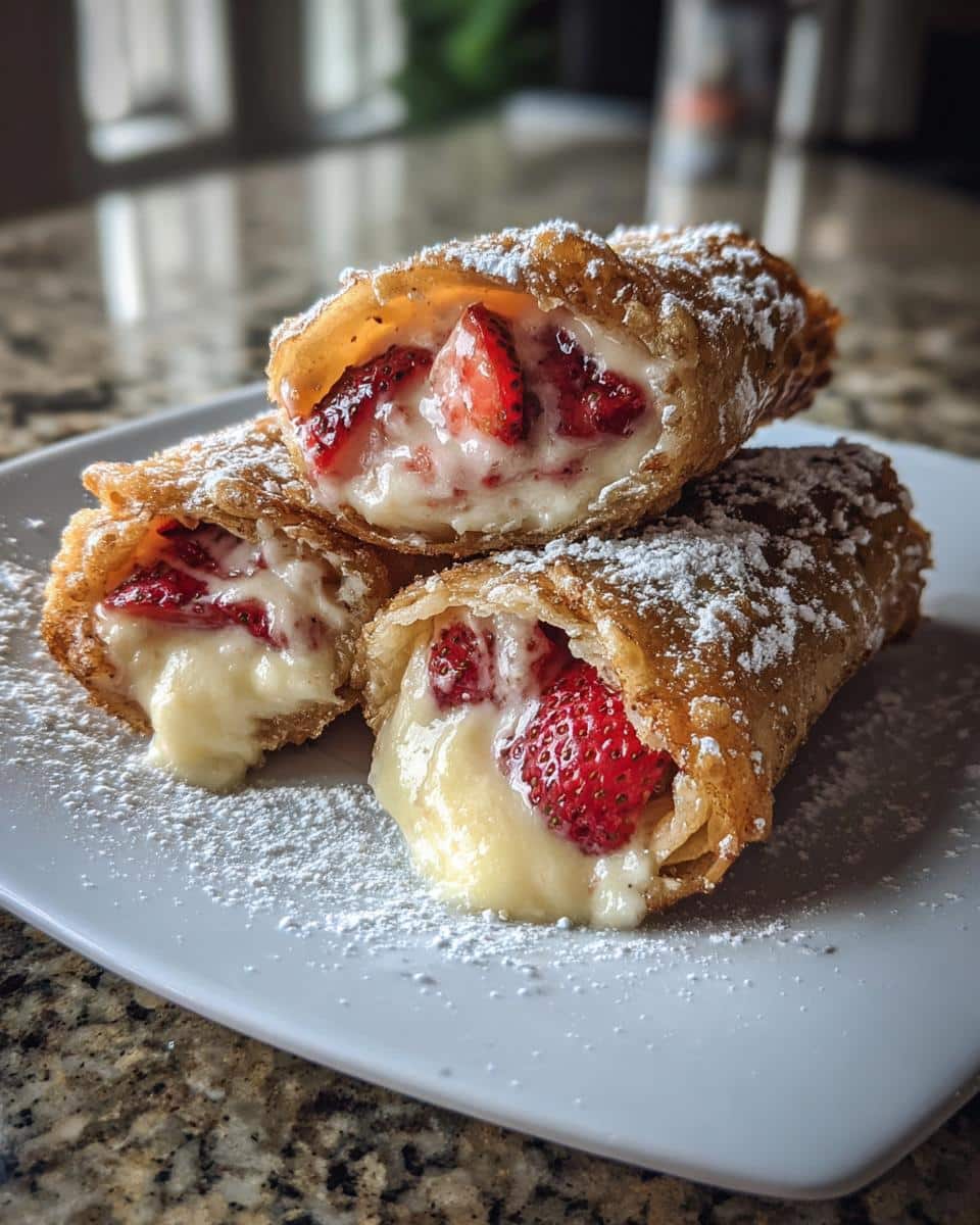 Strawberry Cheesecake Stuffed Eggrolls - detail 2