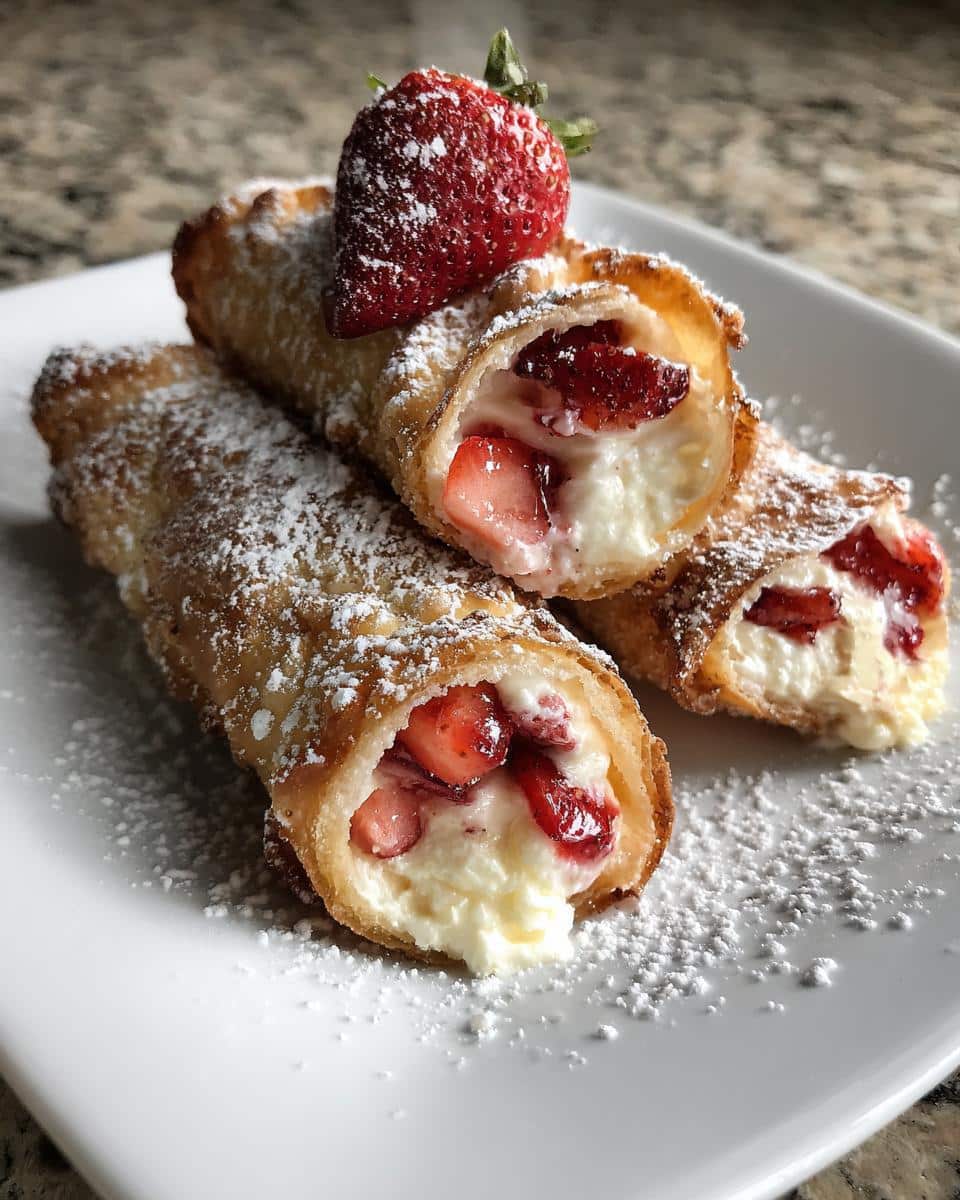 Strawberry Cheesecake Stuffed Eggrolls - detail 3