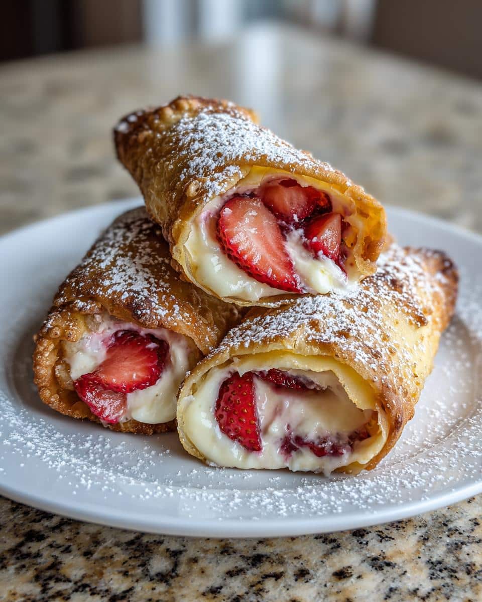 Strawberry Cheesecake Stuffed Eggrolls - detail 4