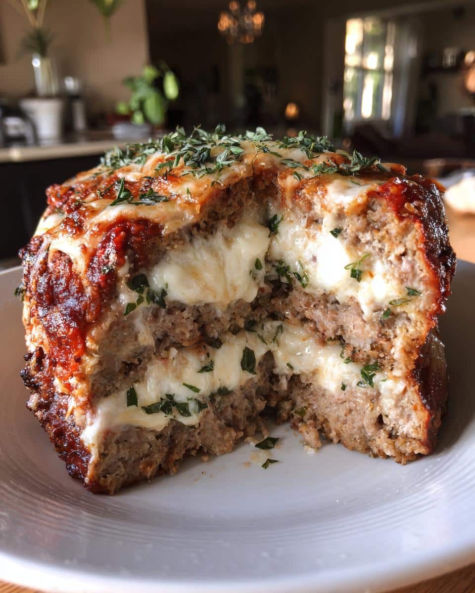 Stuffed Italian Meatloaf with Cheese & Herbs - detail 1