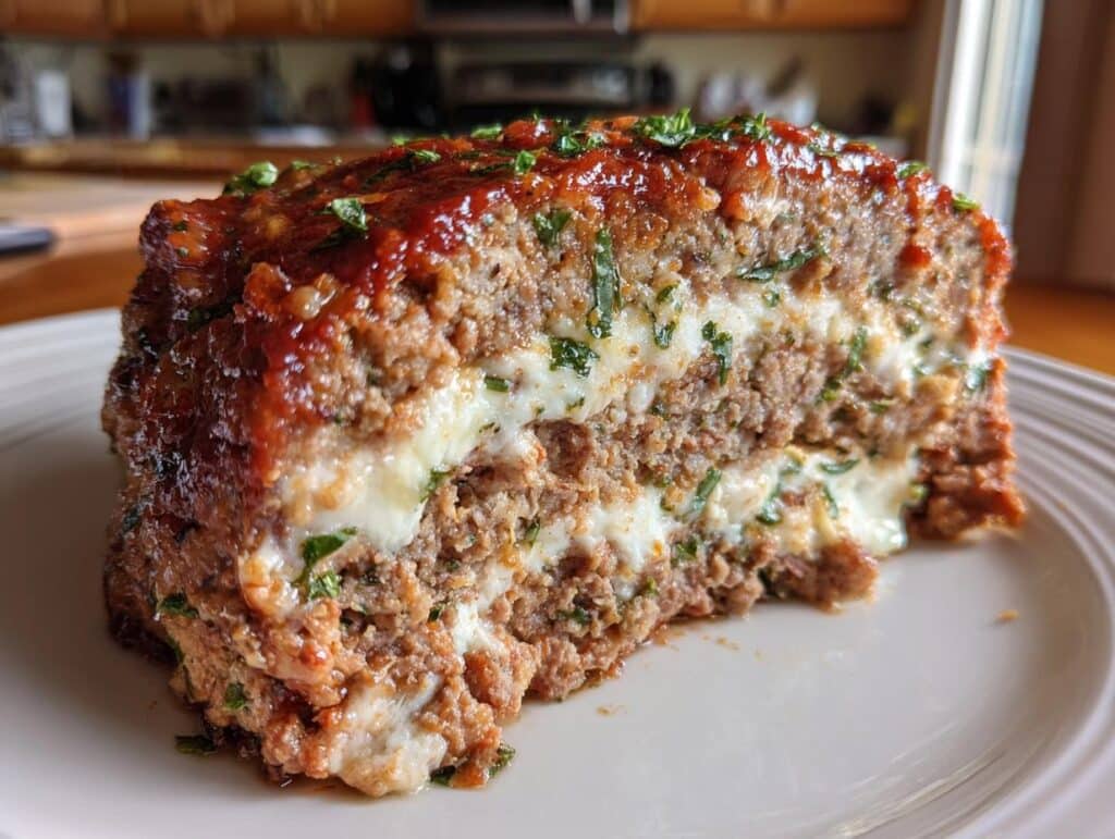 Stuffed Italian Meatloaf with Cheese & Herbs