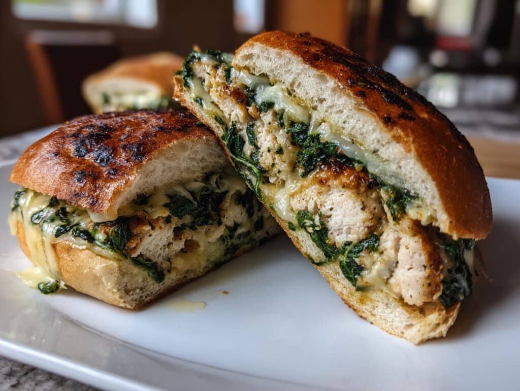 White Cheddar & Spinach Chicken Burgers