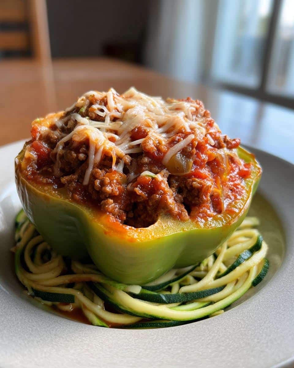 Zucchini Noodle & Meat Sauce Stuffed Peppers - detail 1