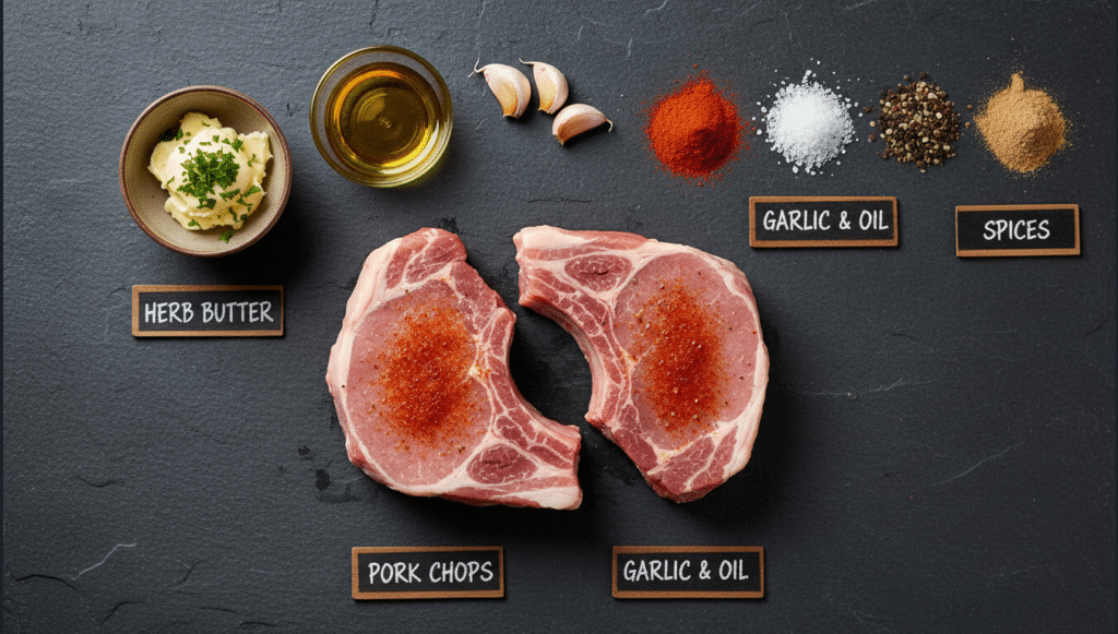 GARLIC BUTTER AIR FRYER PORK CHOPS