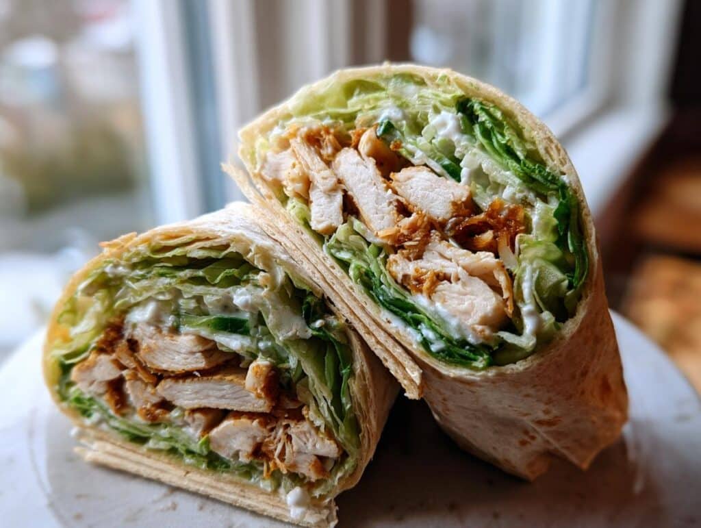chicken ceasar wrap with rotisserie chicken - Featured