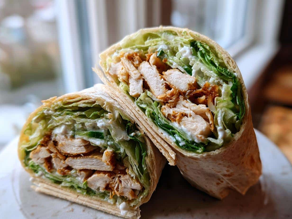 chicken ceasar wrap with rotisserie chicken - Featured