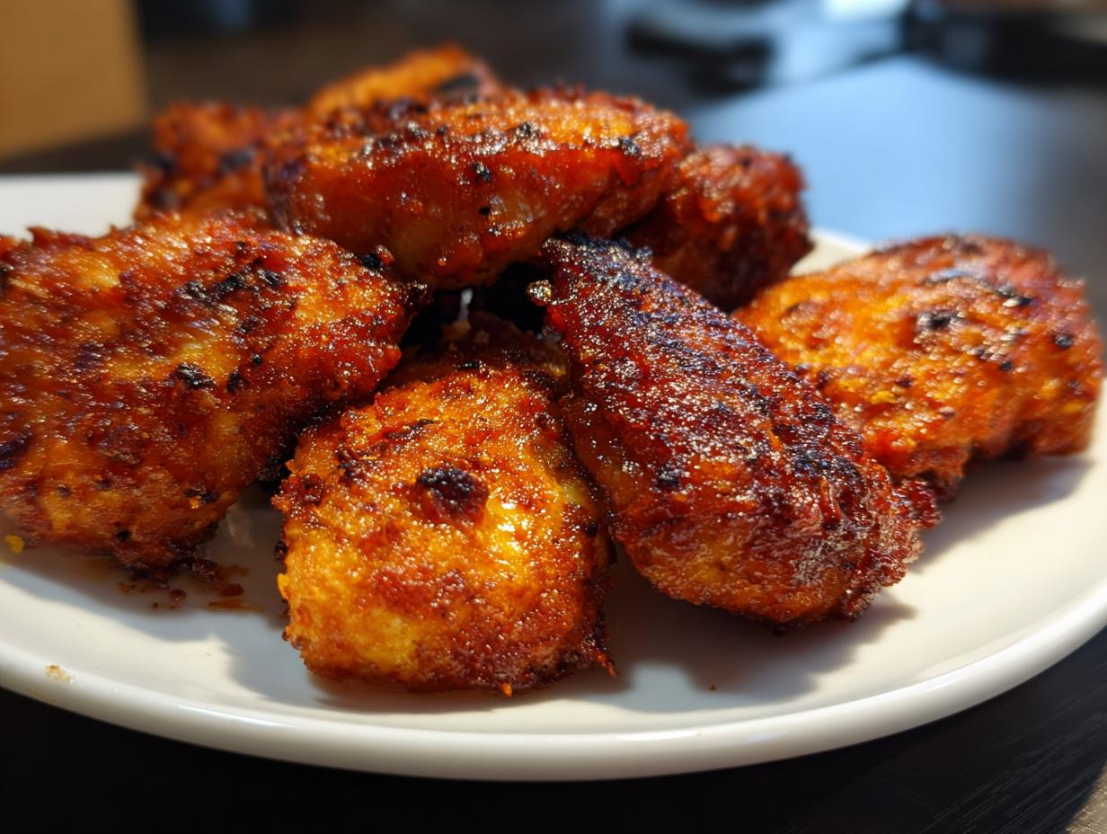 A plate of freshly made Chick Fil Grilled Nuggets, ready to be enjoyed. Close-up view.