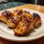 Close-up of Chick Fil Grilled Nuggets on a plate, showcasing their texture and grill marks.