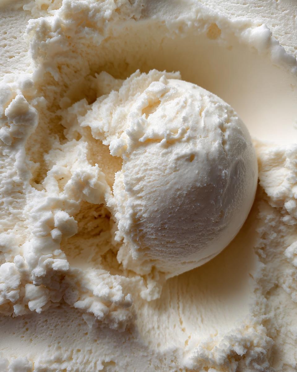 A creamy scoop of Cottage Cheese Ice Cream, a healthy frozen treat, sits nestled in a container.