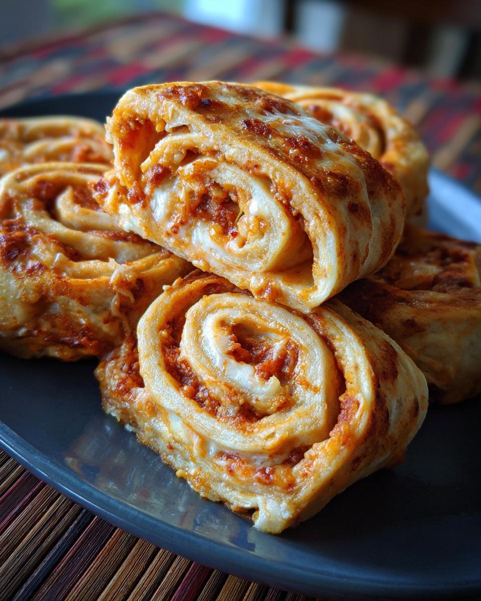 Close-up of 48 Easy Cream Cheese Taco Pinwheels on a plate, showcasing the spiral layers of filling.