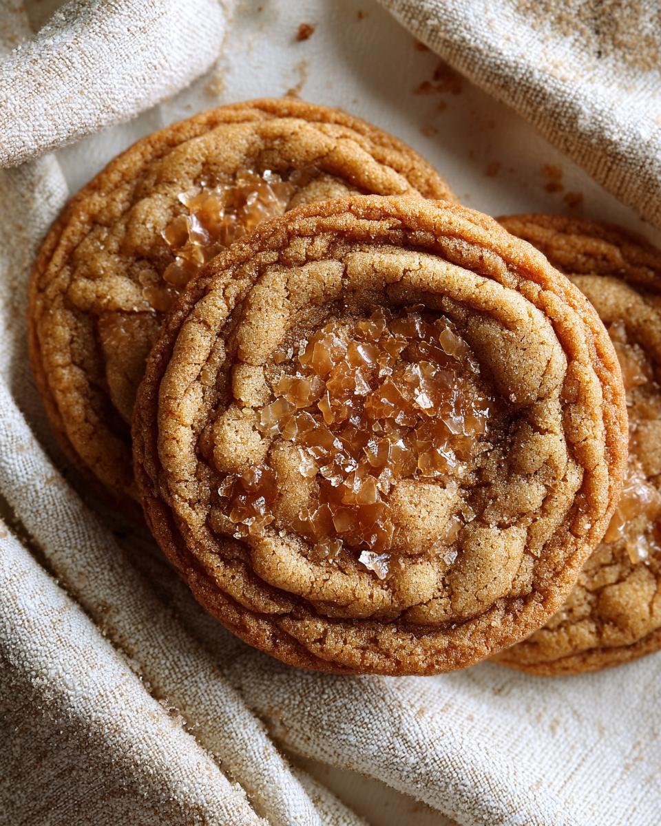 Close-up of Crispy Edges & Chewy Center Oatmeal Lace Cookies with a sprinkle of sea salt.