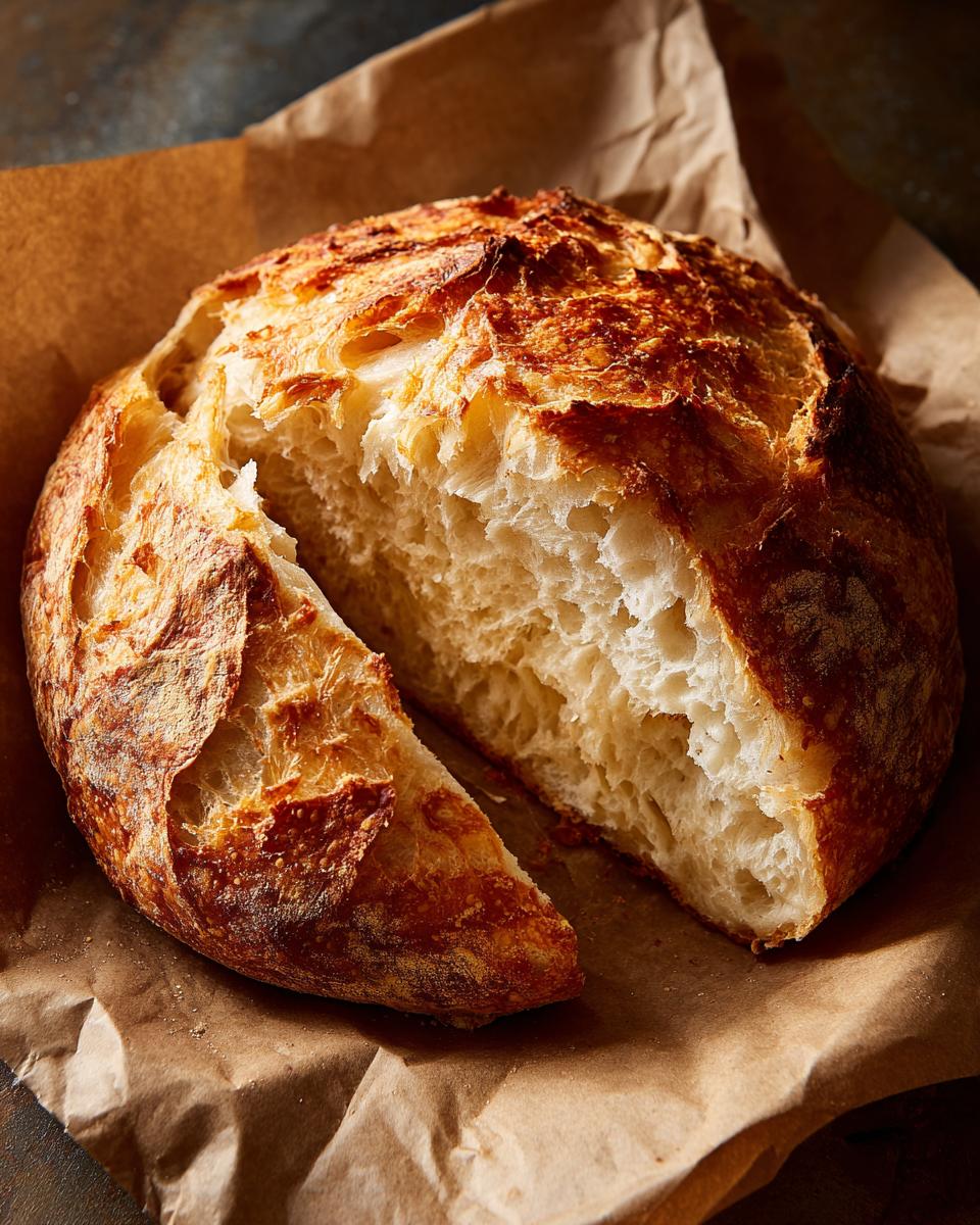 Freshly baked Easiest Homemade Fluffy Bread with a slice cut out, showing the soft, airy interior.