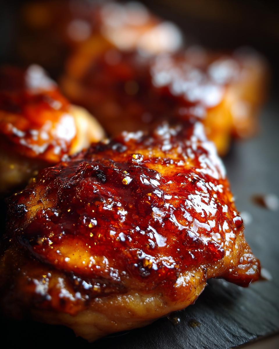 A close-up of glazed Honey Chicken pieces, showcasing the glistening honey coating and texture.