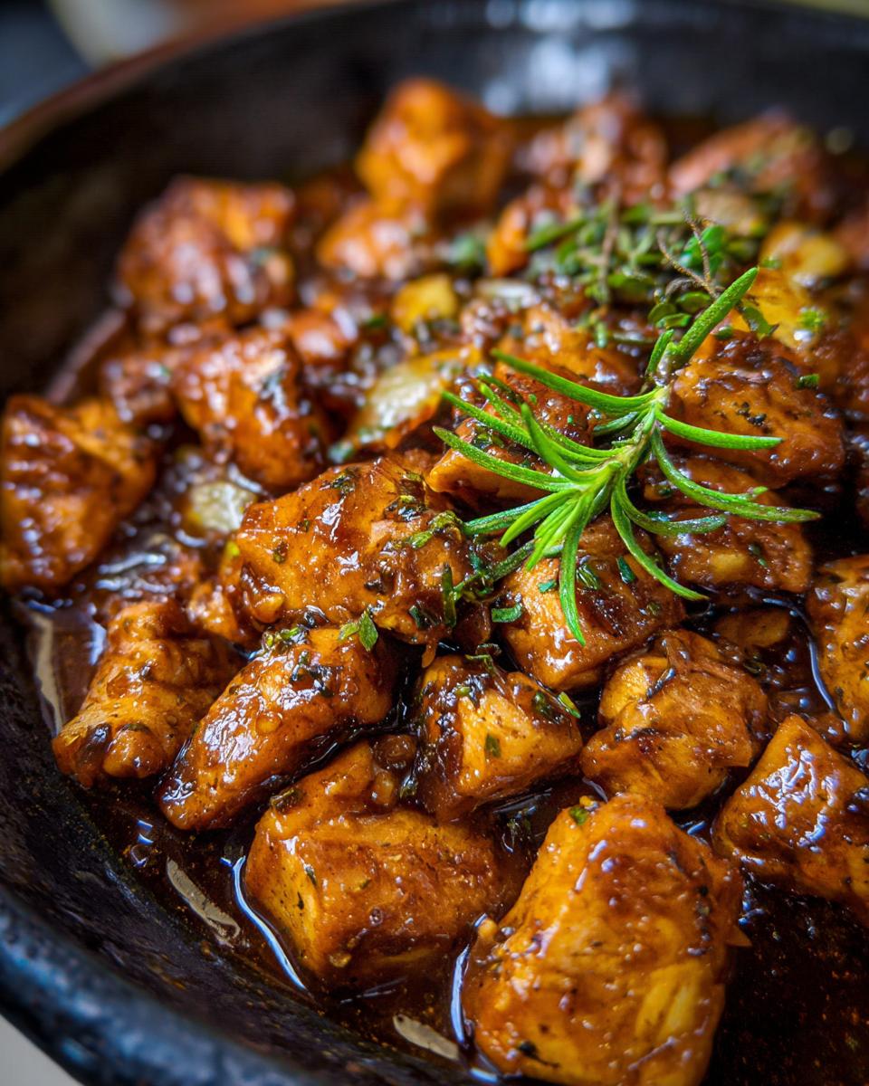 Close-up of Jamaican Brown Stew Chicken, showcasing the rich sauce and tender chicken pieces. Fall-Off-The-Bone Jamaican Brown Stew Chicken Secrets!